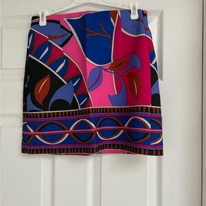 Zara Pink and Blue Abstract design Mini Skirt